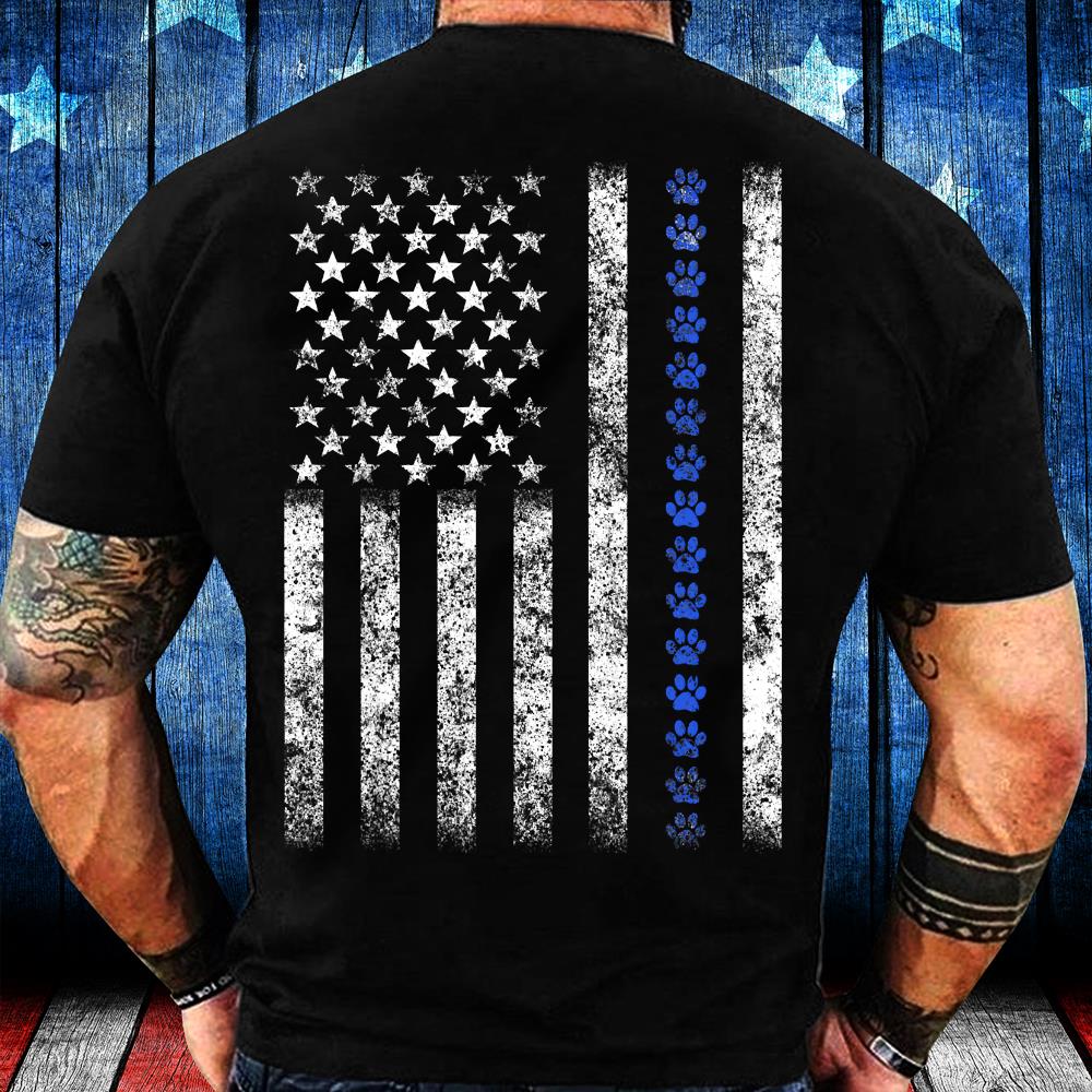 Police Dog Shirt K9 American Flag Canine T-Shirt