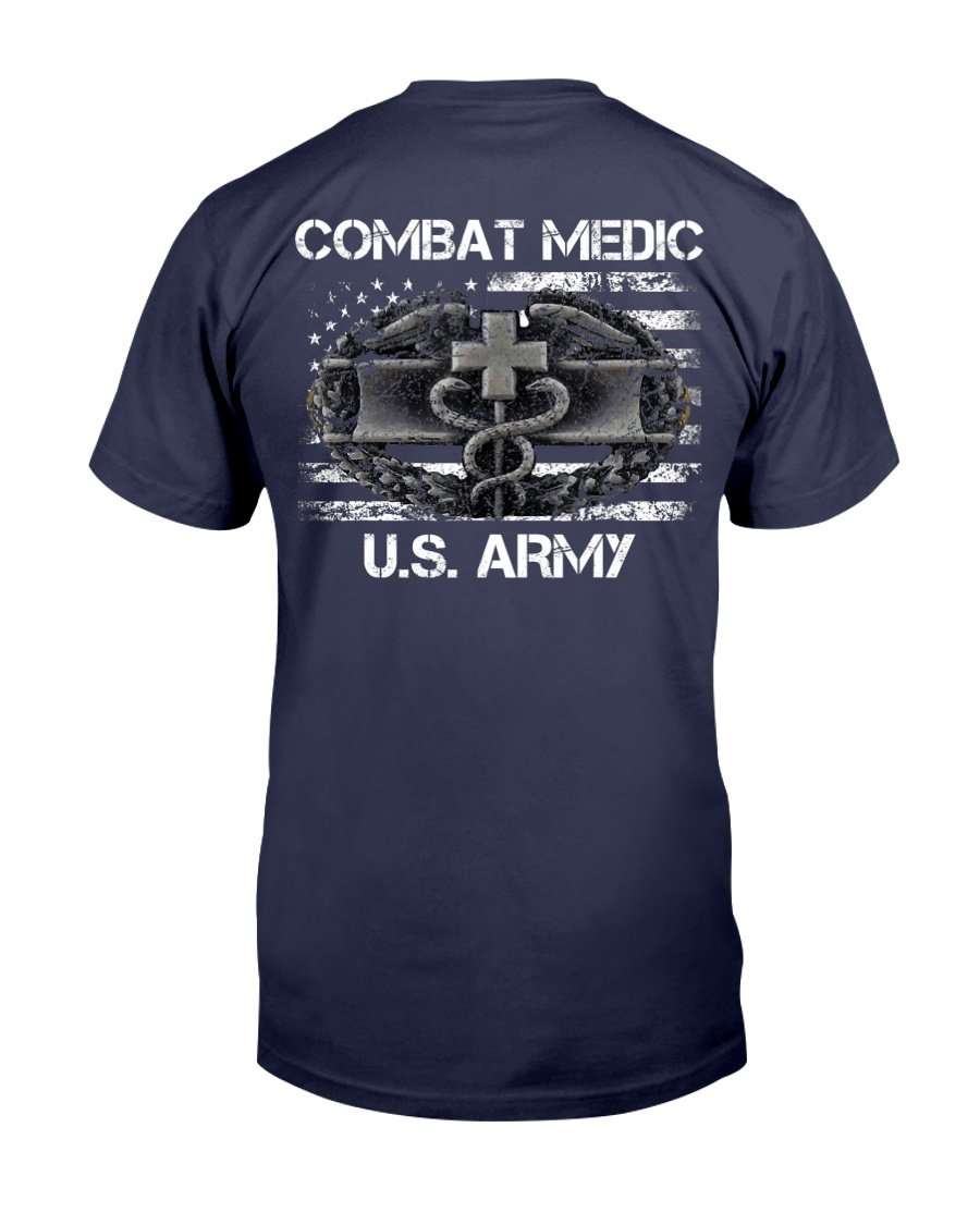 Proud Us Army Combat Medic, American Flag Veteran, Gift For Veteran T-Shirt 1&nbsp;