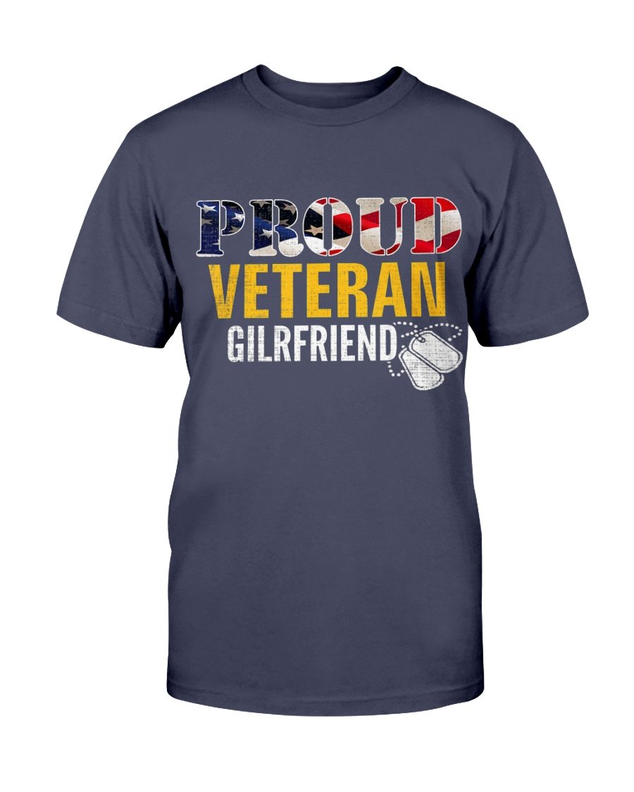 Proud Veteran Girlfriend With American Flag Military T-Shirt 1&nbsp;
