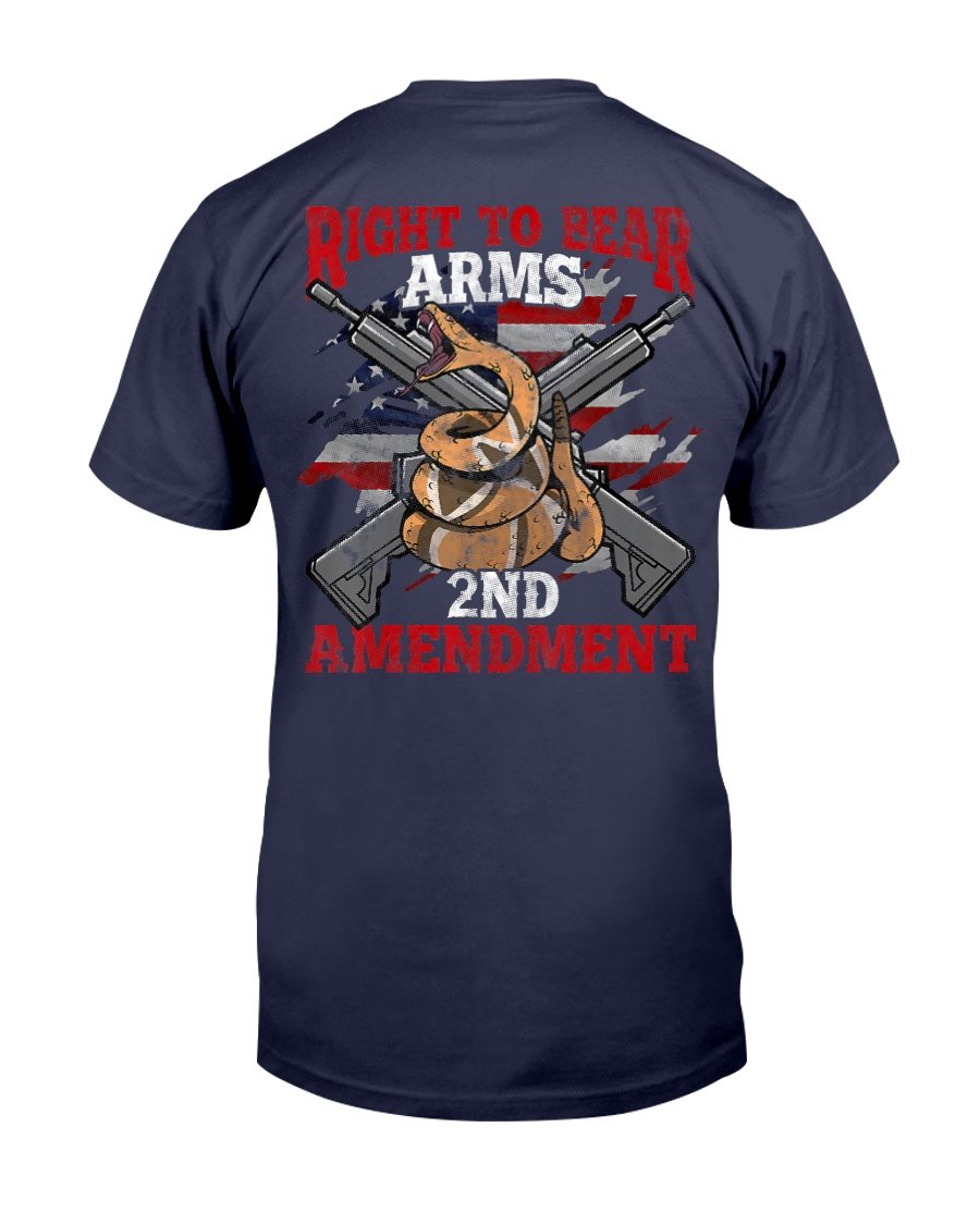 Right To Bear Arms 2nd Amendment Gadsden USA Flag Veteran T-Shirt 1&nbsp;