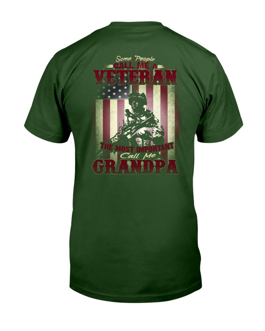 Some People Call Me A Veteran The Most Important Call Me Grandpa T-Shirt 1&nbsp;