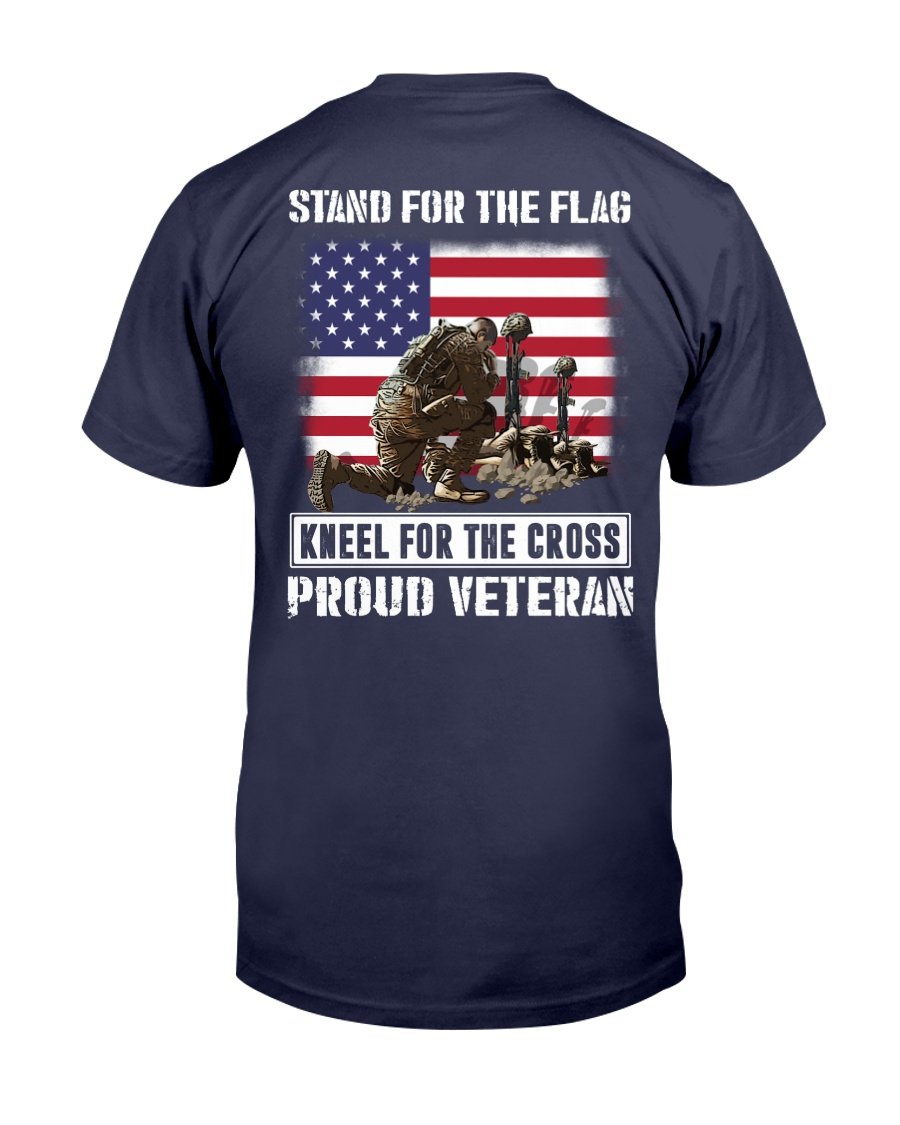 Stand For The Flag Kneel For The Cross Proud Veteran T-Shirt 1&nbsp;