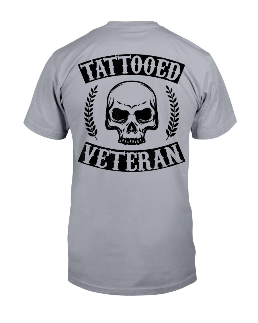 Tattooed Veteran Black Tribal Tattoo Gun Gift T-Shirt 1&nbsp;