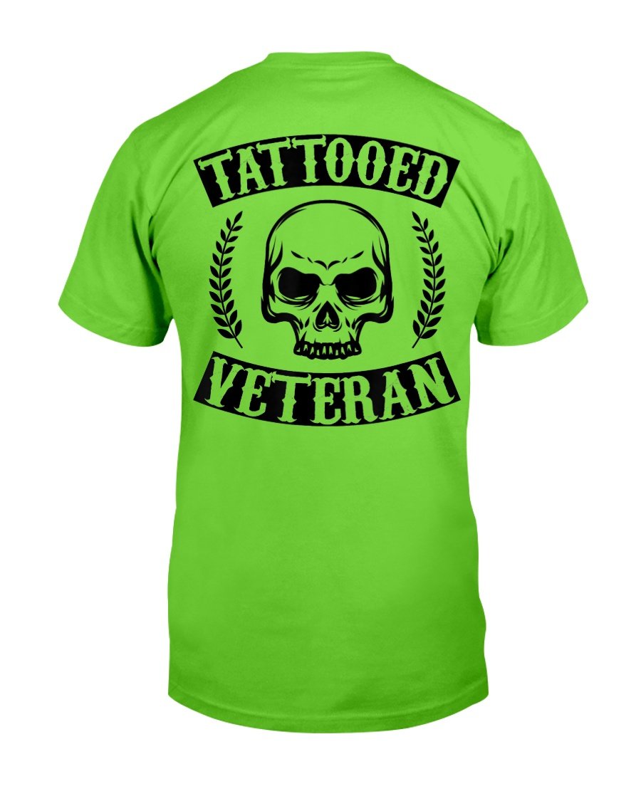 Tattooed Veteran Black Tribal Tattoo Gun Gift T-Shirt 3 » Cool Gifts for You - Mfamilygift Tattooed Veteran Black Tribal Tattoo Gun Gift T-Shirt 3