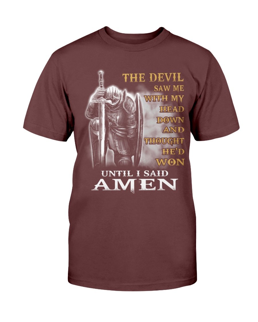 Veterans Shirt - The Devil Saw Me With My Head Down Until I Said Amen T-Shirt 2 » Cool Gifts for You - Mfamilygift Veterans Shirt - The Devil Saw Me With My Head Down Until I Said Amen T-Shirt 2