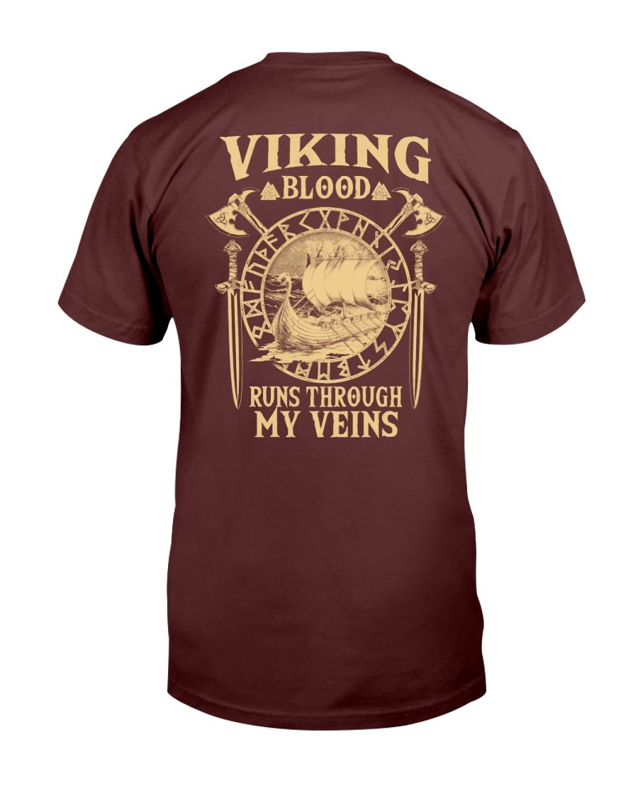 Veterans Day Unisex T-Shirt, Viking Blood Runs Through My Veins Unisex T-Shirt 1&nbsp;