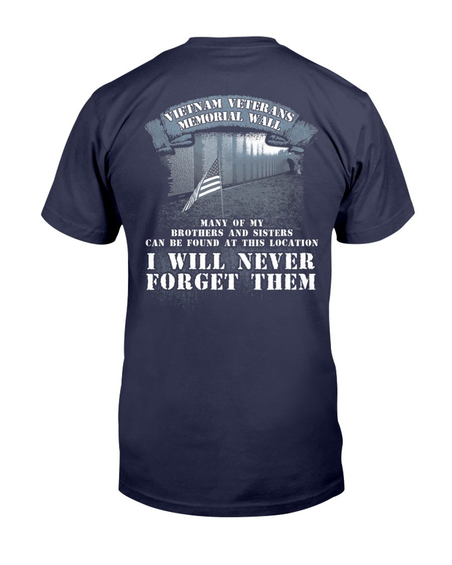 Vietnam War Veterans Memorial Wall I Will Never Forget Them T-Shirt 1&nbsp;