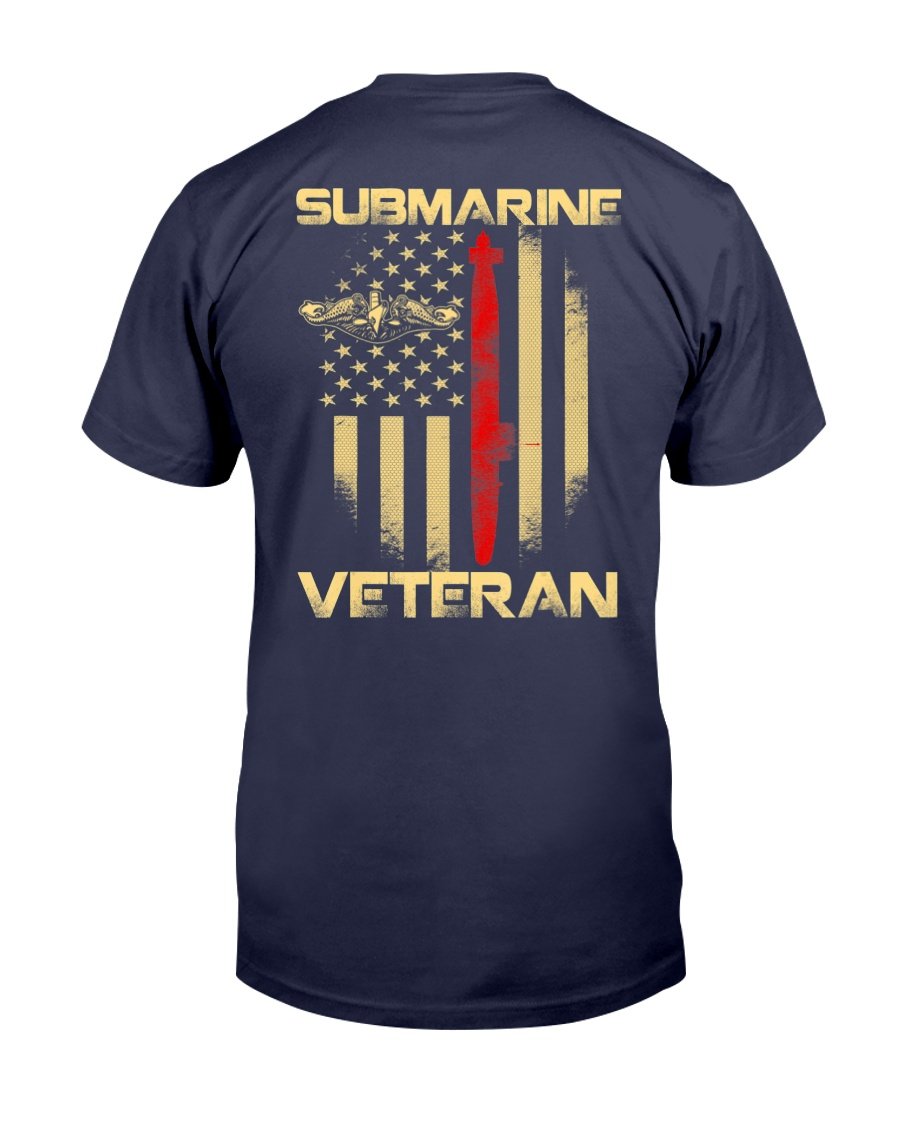 Vintage Submarine Veteran American Flag T-Shirt 1