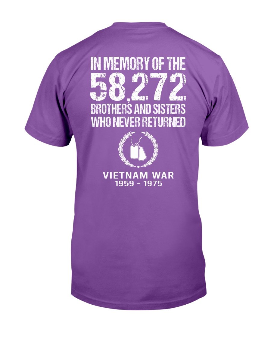 Vietnam Veteran In Memory Of The 58272 Brothers And Sisters Who Never Returned T-Shirt 4 » Cool Gifts for You - Mfamilygift Vietnam Veteran In Memory Of The 58272 Brothers And Sisters Who Never Returned T-Shirt 4