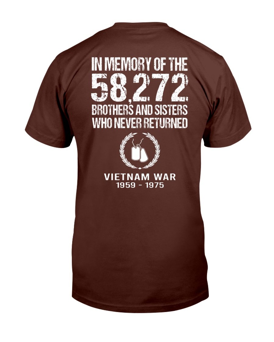 Vietnam Veteran In Memory Of The 58272 Brothers And Sisters Who Never Returned T-Shirt 6 » Cool Gifts for You - Mfamilygift Vietnam Veteran In Memory Of The 58272 Brothers And Sisters Who Never Returned T-Shirt 6