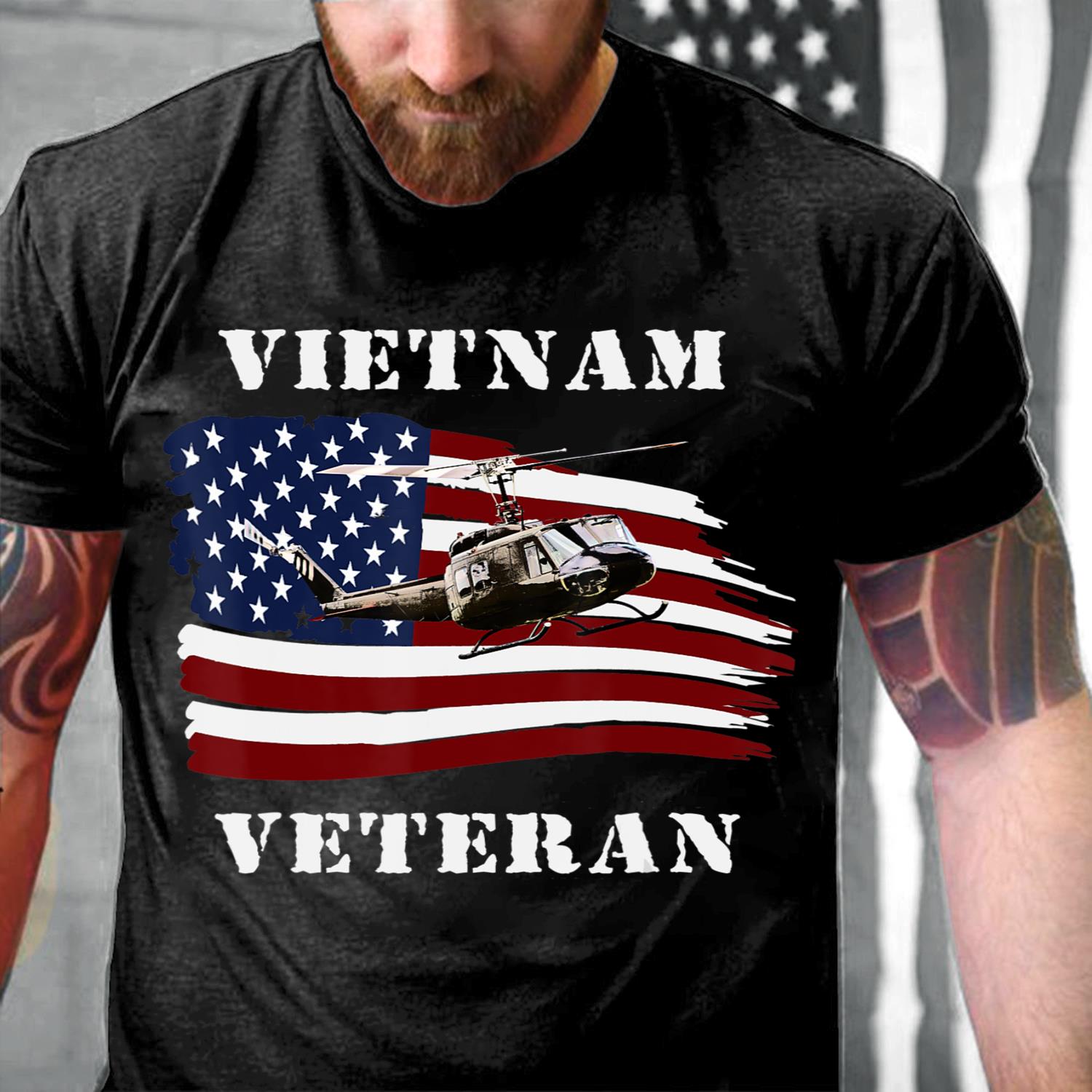 Vietnam Veterans UH-1 Huey Helicopter T-Shirt Vietnam Veterans UH-1 Huey Helicopter T-Shirt