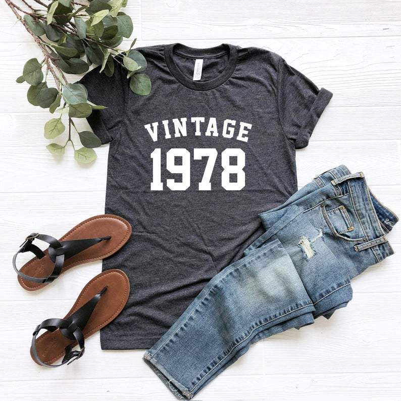 Vintage 1978 Birthday Gift Shirt V7, 43rd Birthday Vintage Shirt, Gift For Her For Him Unisex T-Shirt KM0904