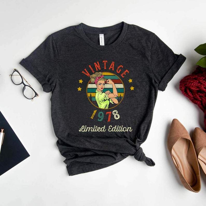 Vintage 1978, Limited Edition Birthday Shirt, Birthday Vintage Shirt, Gift For Her For Him Unisex T-Shirt KM0904