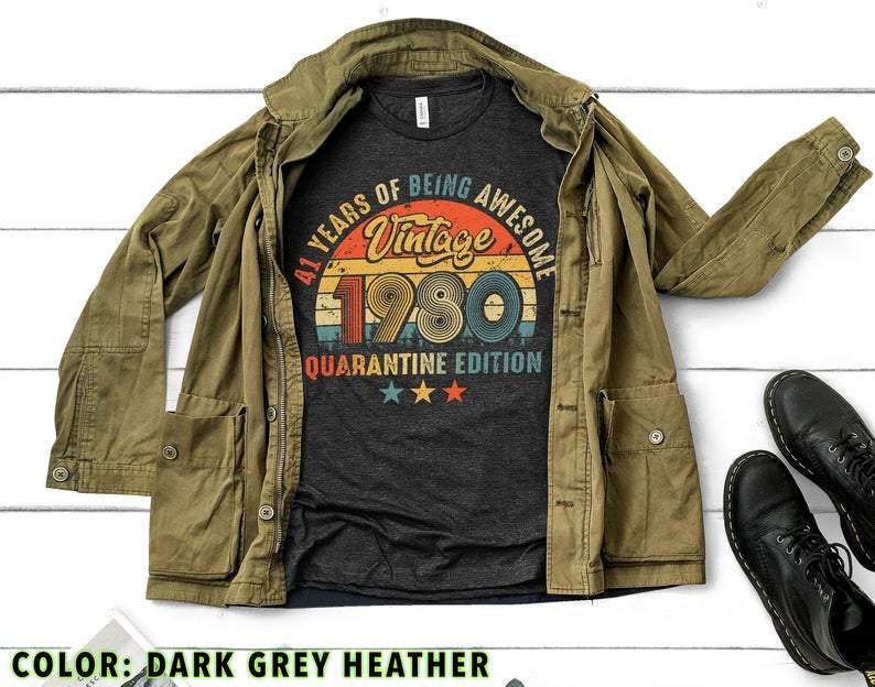 Vintage 1980 Birthday Unisex T-Shirt, 41 Years Of Being Awesome, Gift For Him For Her Unisex T-Shirt