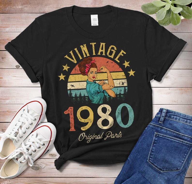 Vintage 1980 Birthday Unisex T-Shirt, 41st Birthday Gifts Shirt, Gift For Him For Her Unisex T-Shirt