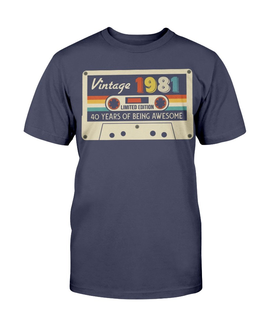Vintage 1981 Shirt, 40th Years Of Being Awesome, Birthday Gifts Idea, Gift For Her For Him Unisex T-Shirt 1&nbsp;