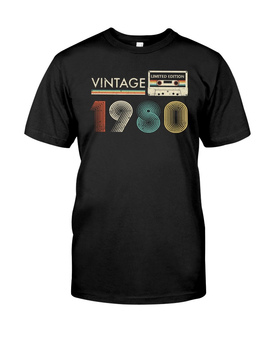 Vintage Cassette 1980, 41st Birthday Gifts For Him For Her, Birthday Unisex T-Shirt KM0704