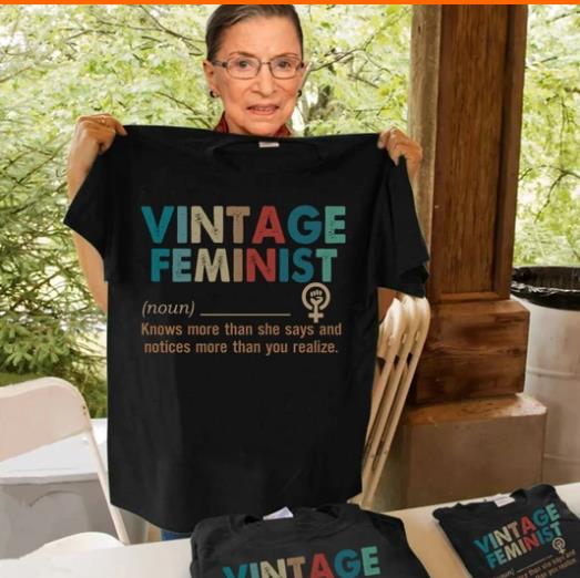 Vintage Feminist Knows More Than She Say And Notices More Than You Realize T-Shirt