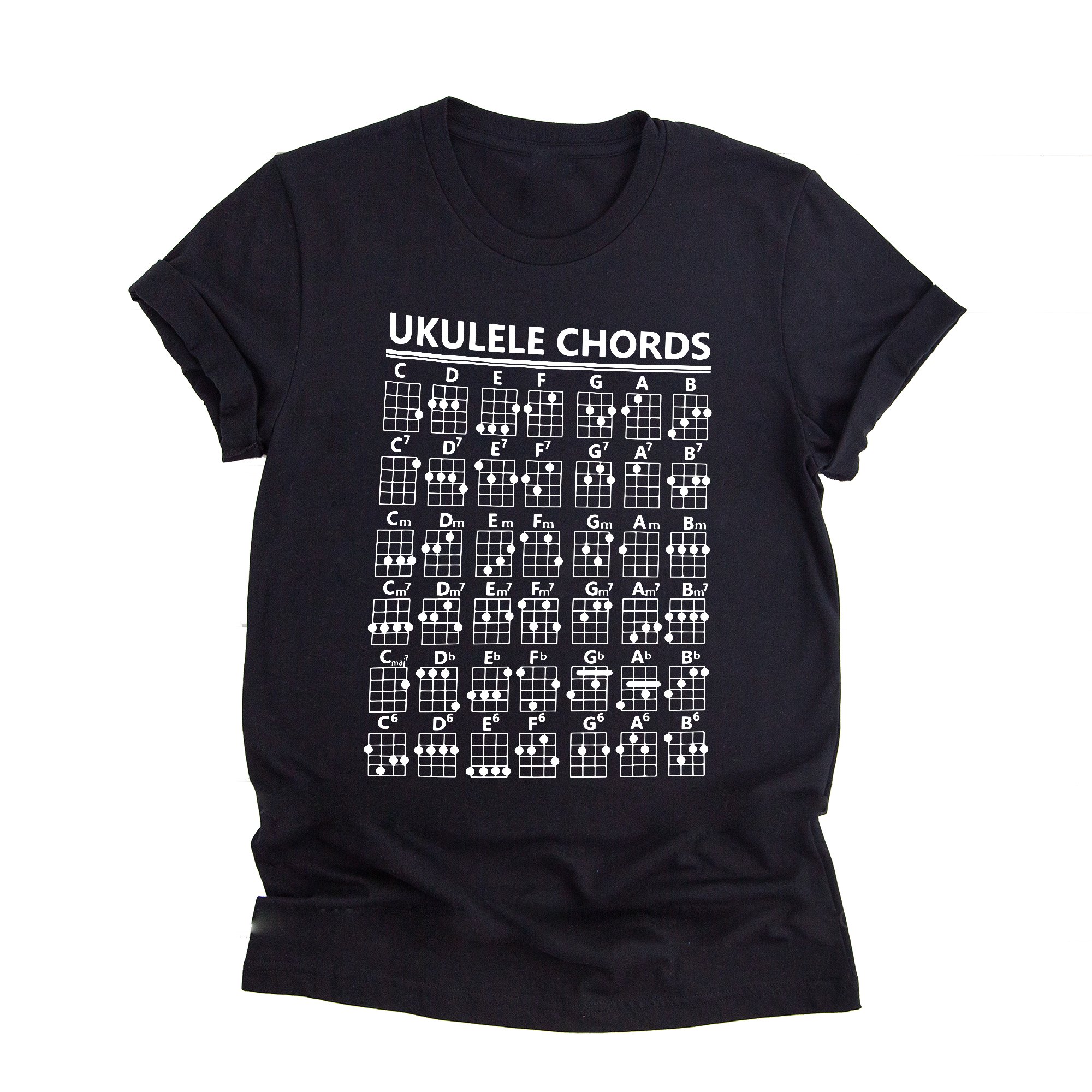 Gifts for music teachers ukulele lovers ? Ukulele chords unisex t-shirt ? GST Gifts for music teachers ukulele lovers ? Ukulele chords unisex t-shirt ? GST