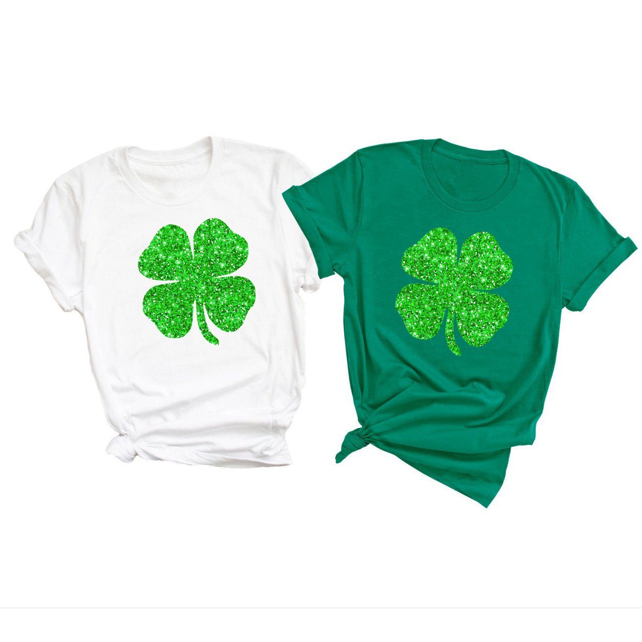Glitter 4 leaf clover shamrock st patricks day shirt ? GST