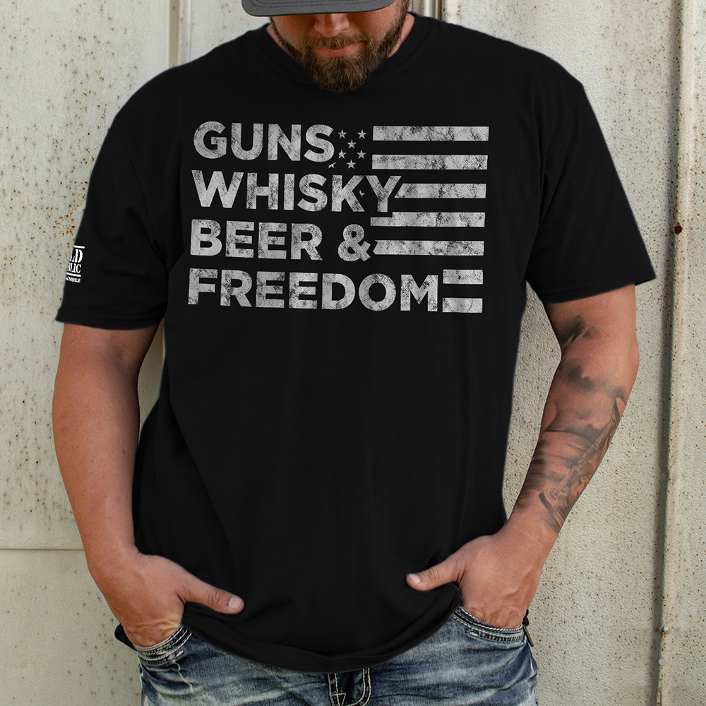 Guns Whisky Beer And Freedom American Flag Shirt Guns Whisky Beer And Freedom American Flag Shirt