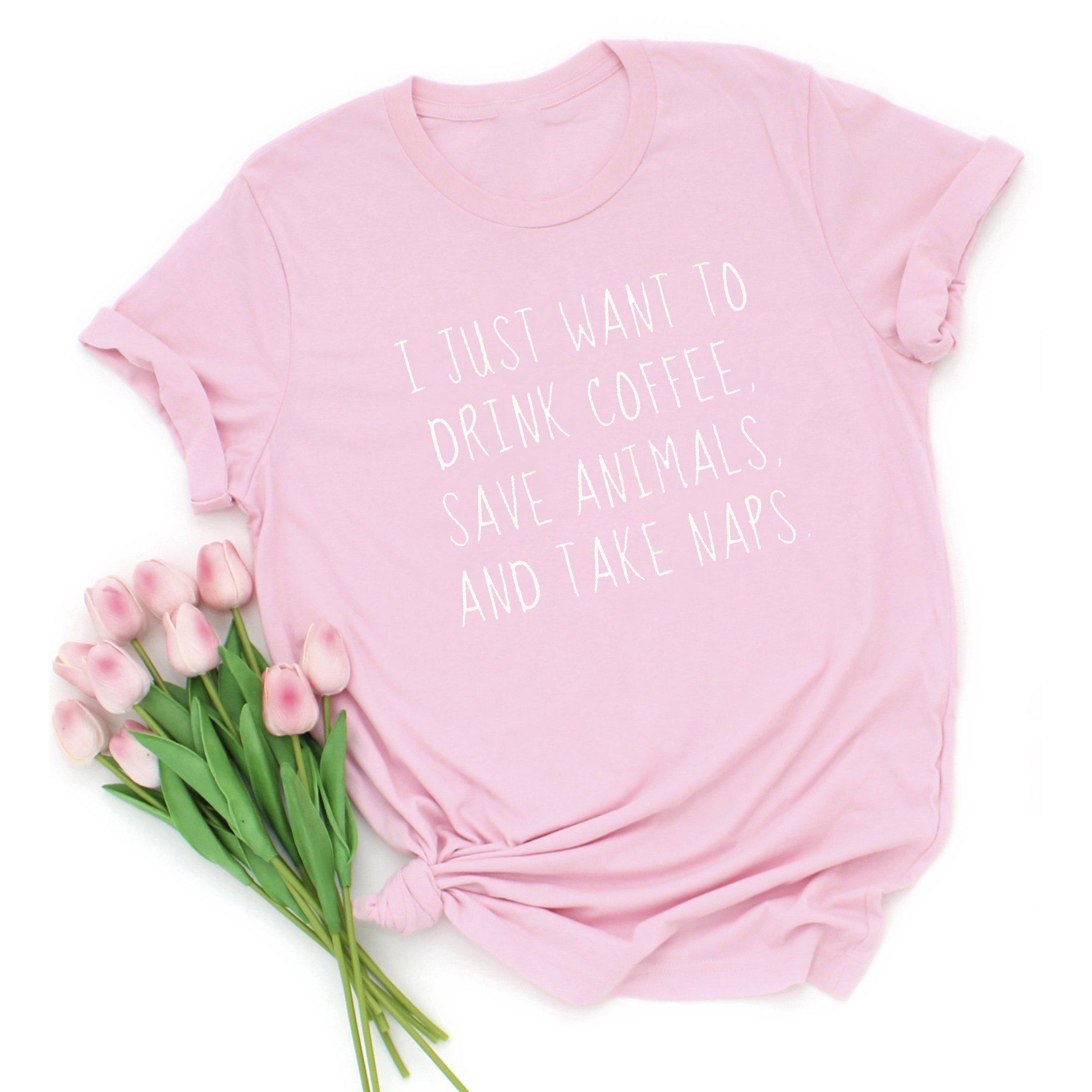 I just want to drink coffee save animals and take nap t-shirt ? GST