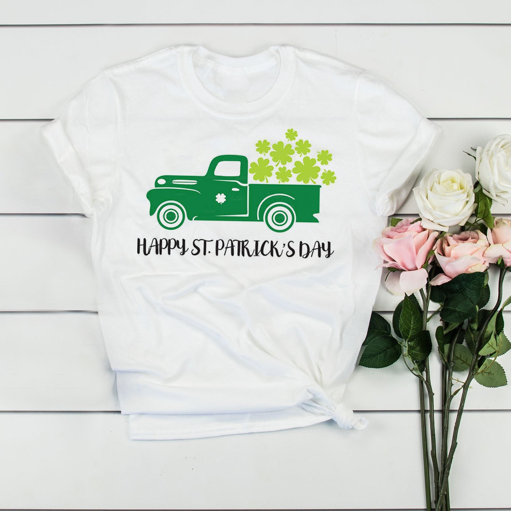Irish shamrock truck happy patricks day shirt ? GST