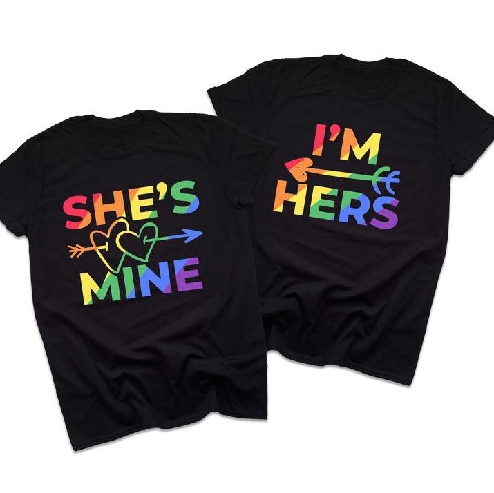 Lesbian couple matching she?s mine i?m hers shirt ? GST Lesbian couple matching she?s mine i?m hers shirt ? GST