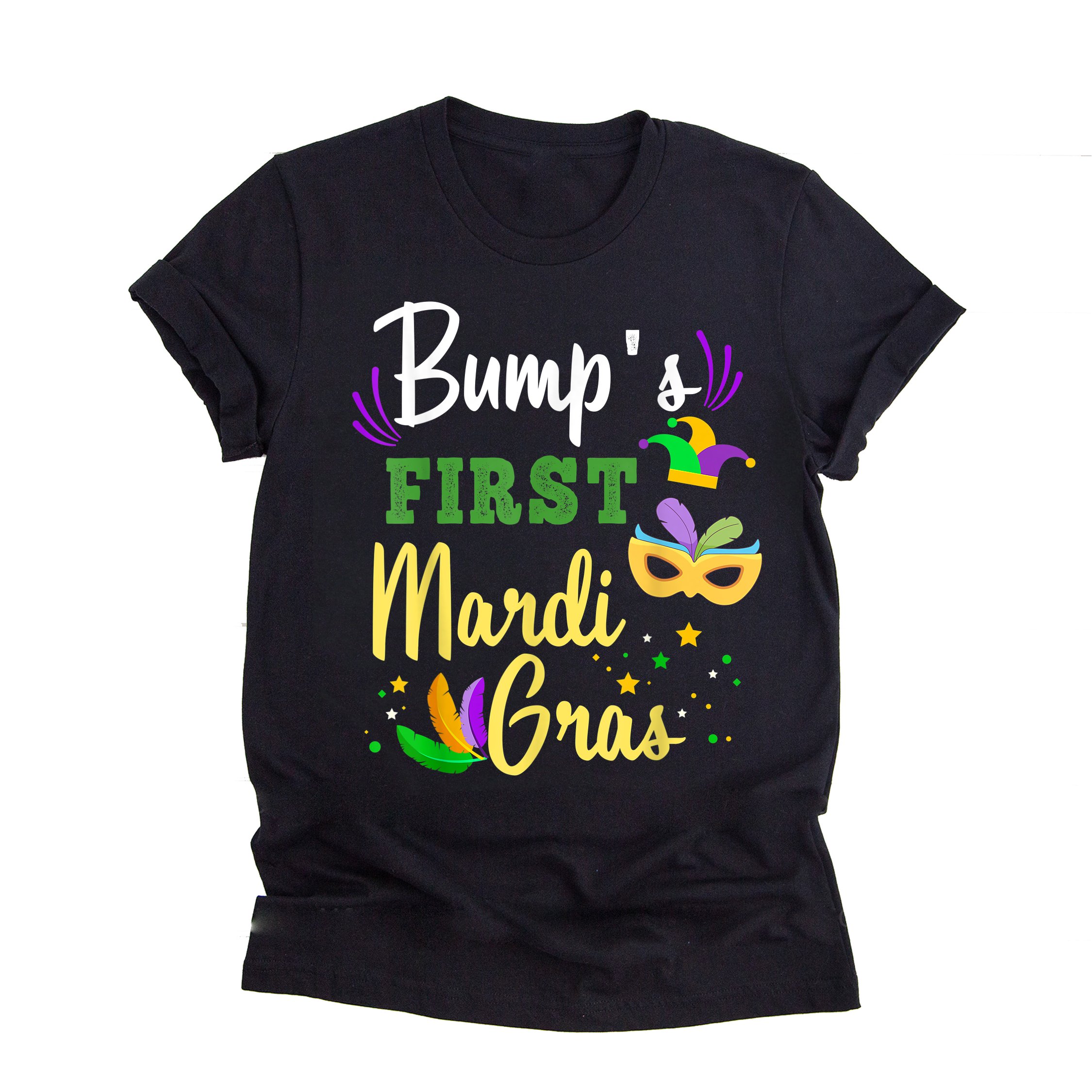 Mardi gras ? Bump?s first mardi gras pregnancy announcement t-shirt ? GST
