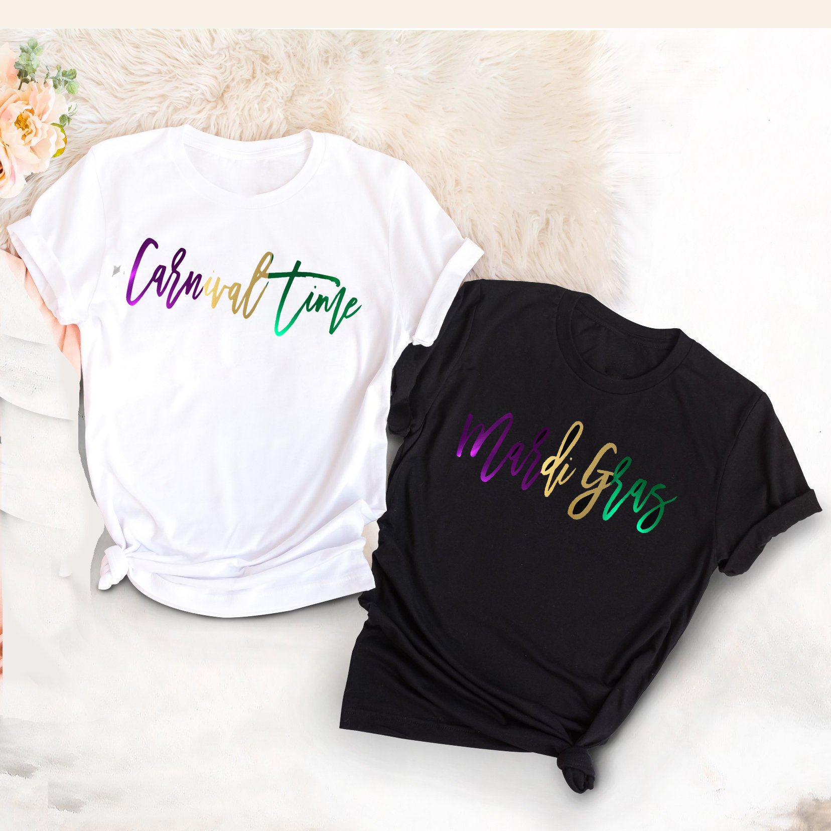 Mardi gras carnival time couple matching t-shirt ? GST