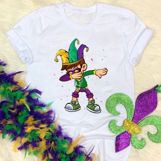 Mardi gras ? Dabbing boys kids funny new orleans costume t-shirt ? GST