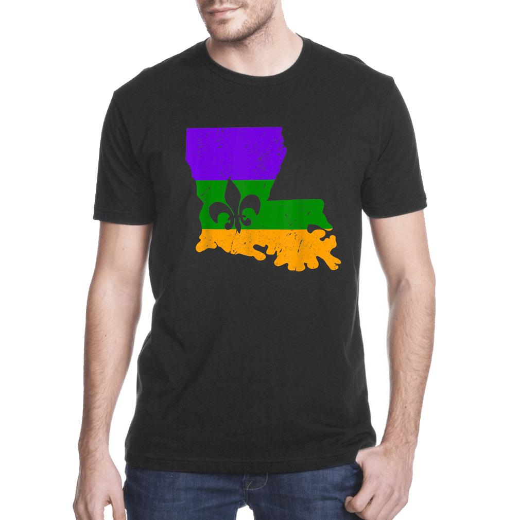 Mardi gras ? Distressed mardi gras fleur de lis t-shirt ? GST