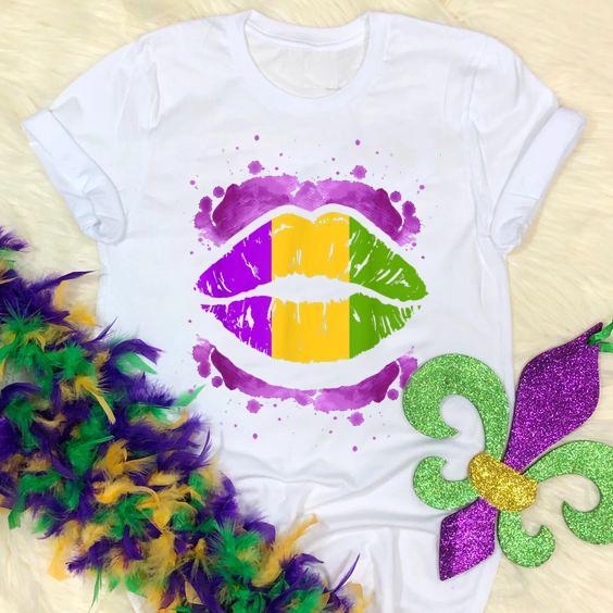 Mardi gras ? Funny mardi gras purple lips t-shirt for kids for adults ? GST Mardi gras ? Funny mardi gras purple lips t-shirt for kids for adults ? GST