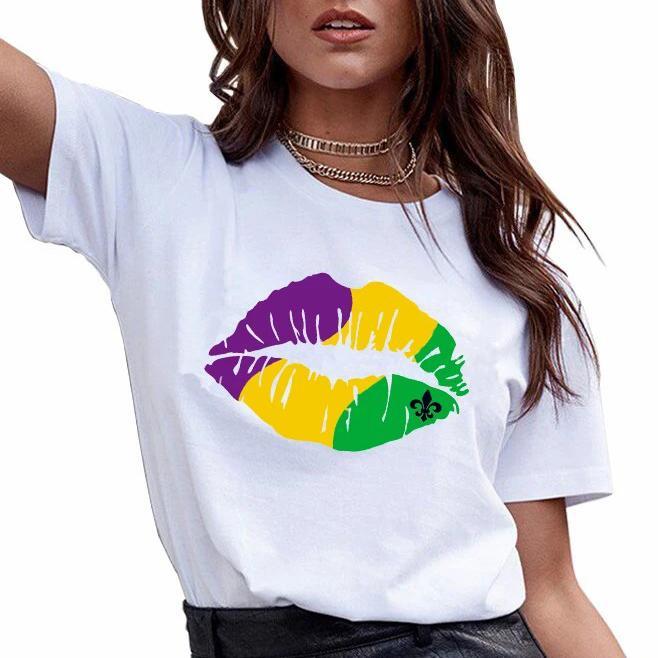 Mardi gras ? G1-Mardi gras lips shirt ? GST