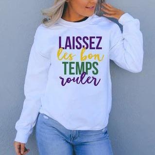 Mardi gras ? G2-Laissez les bon temps rouler Cajun French phrase shirt for women ? GST