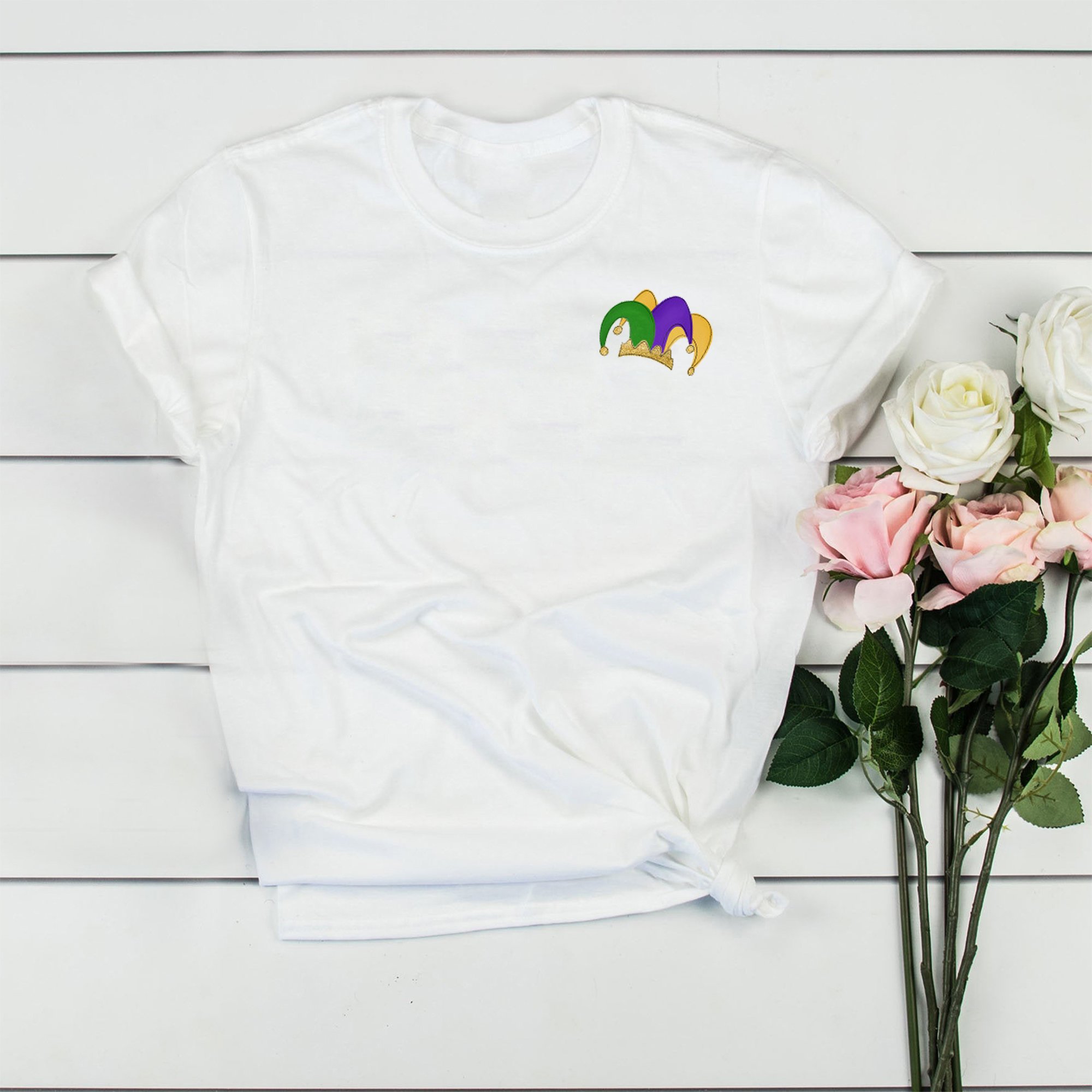 Mardi gras ? Jester hat mardi gras shirt ? GST