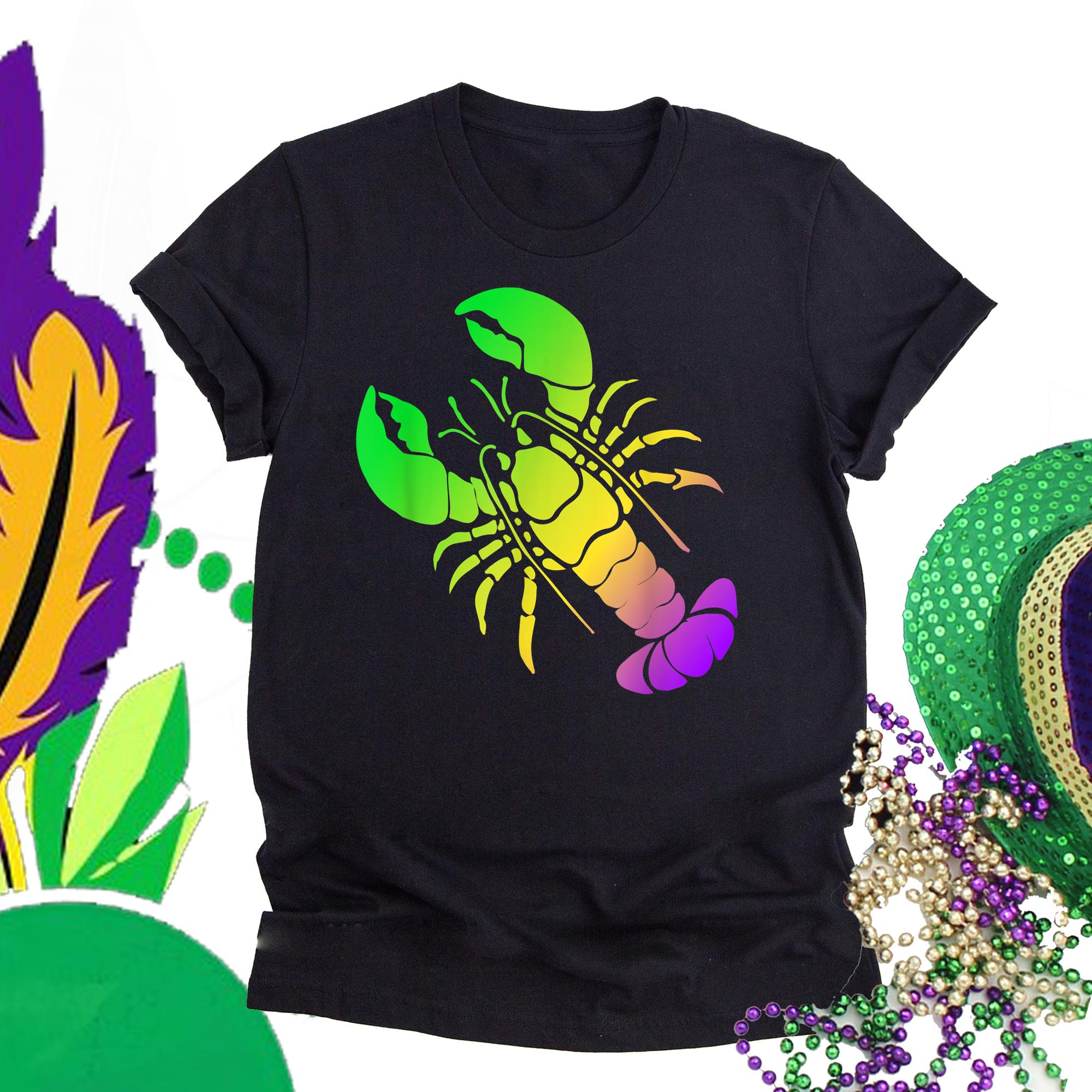 Mardi gras ? Mardi gras lobster crawfish t-shirt ? GST Mardi gras ? Mardi gras lobster crawfish t-shirt ? GST