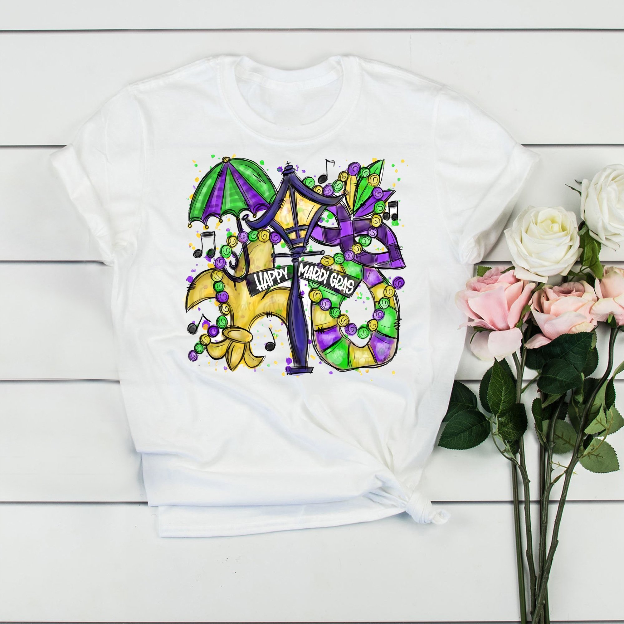 Mardi gras ? Mardi gras ready to press sublimation transfer shirt ? GST