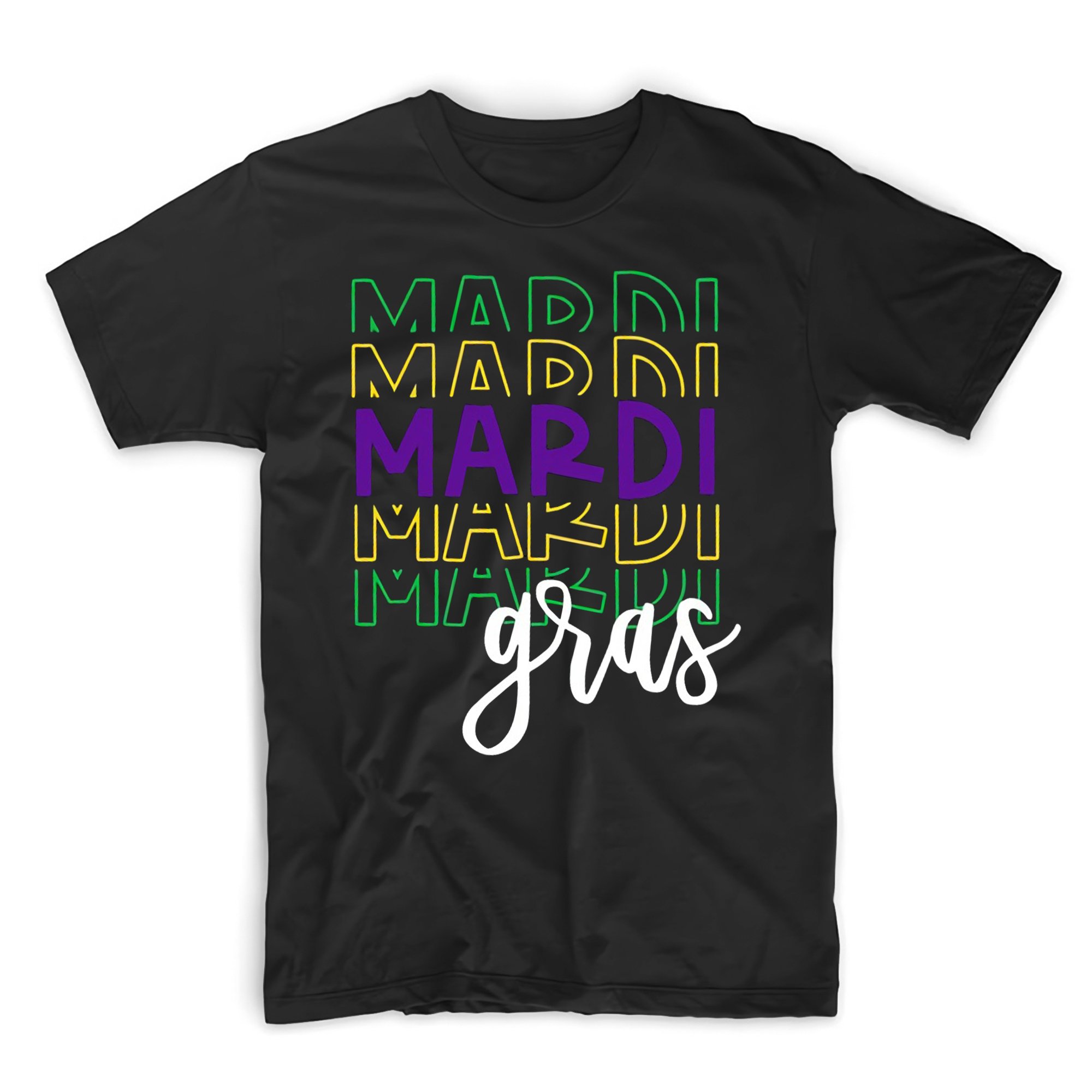 Mardi gras mardi mirror purple yellow green fleur de lis t-shirt ? GST