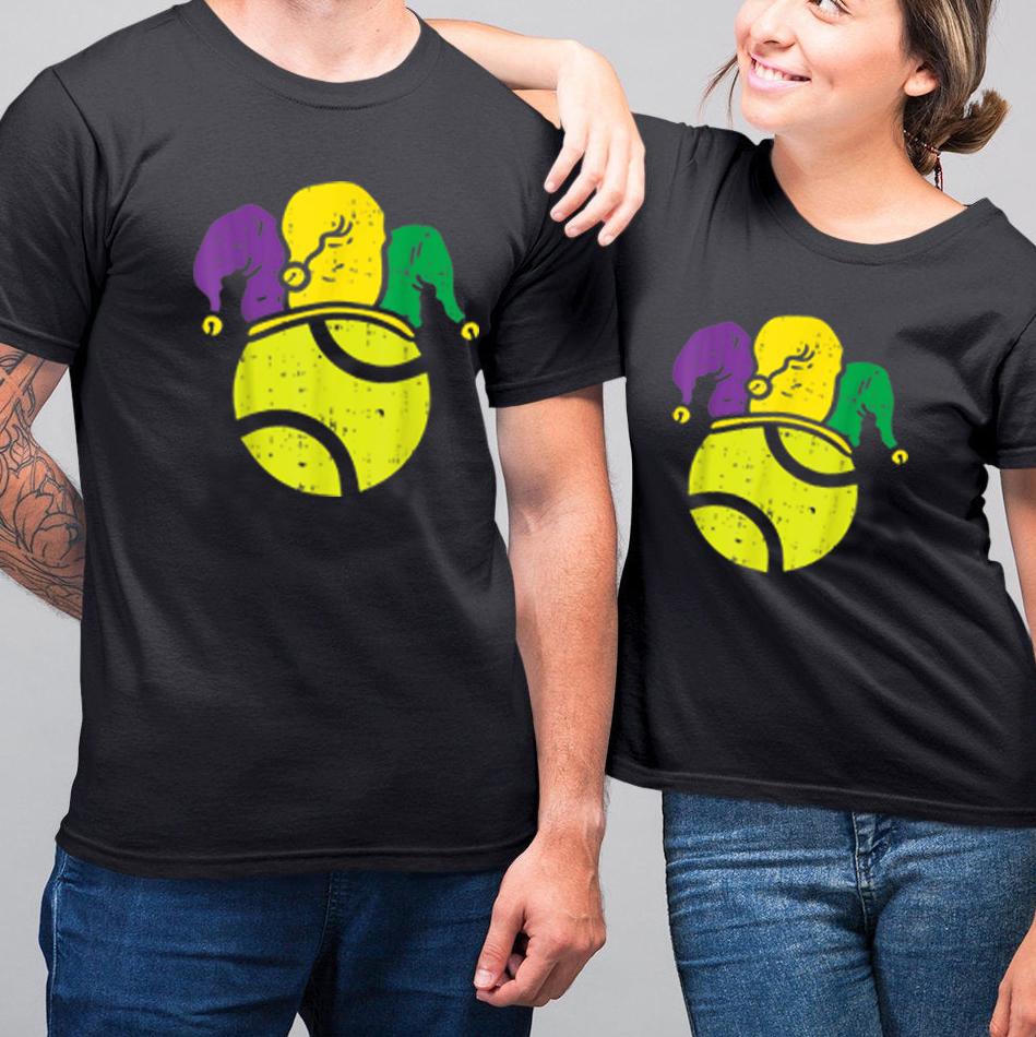 Mardi gras ? Tennis ball jester mardi gras carnival player coach gift t-shirt ? GST