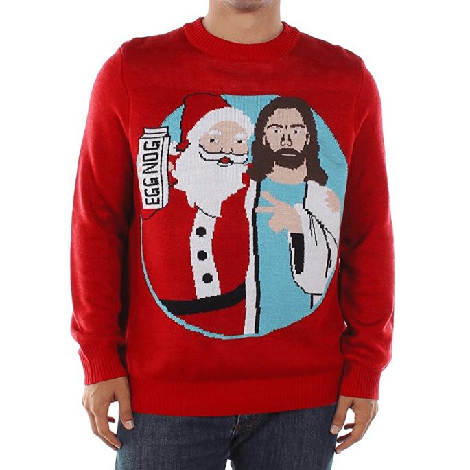 Men?s santa and jesus jingle bros christmas sweater ? GST