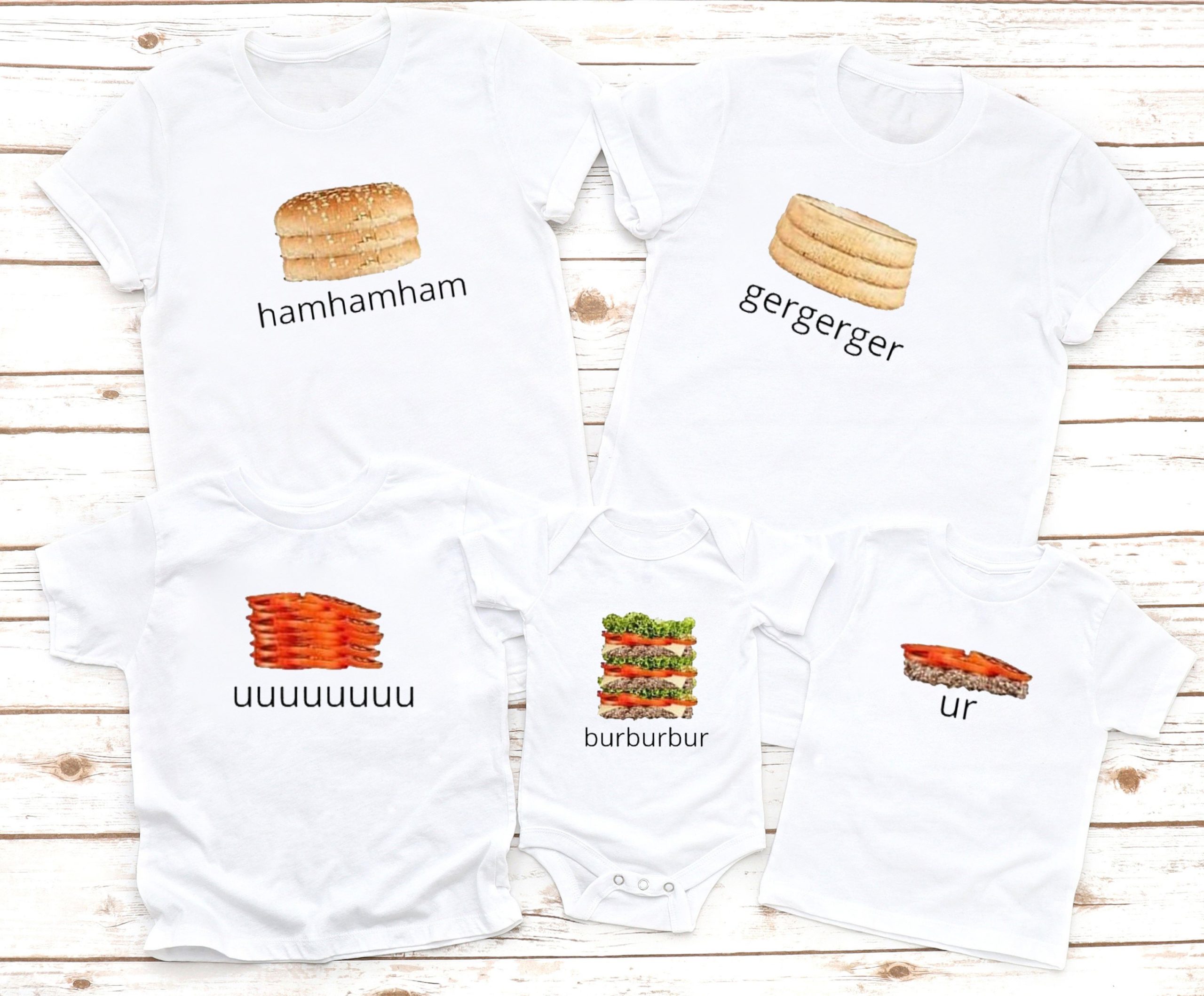 Mochamad yusuf hamburger hamhamham burburbur gergerger matching family shirt Valentine gifts GST