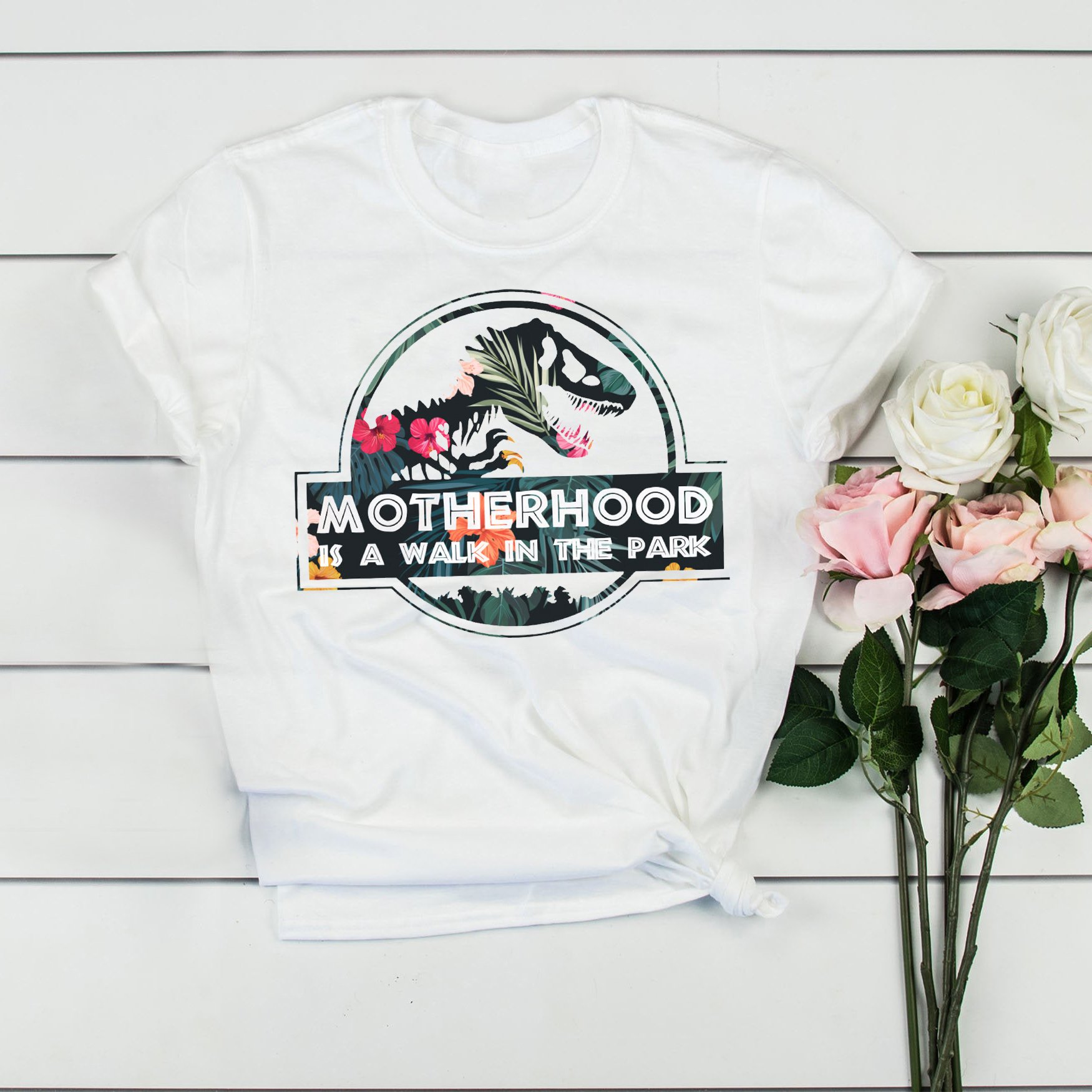 Motherhood is a walk in the park t-shirt for mom ? GST