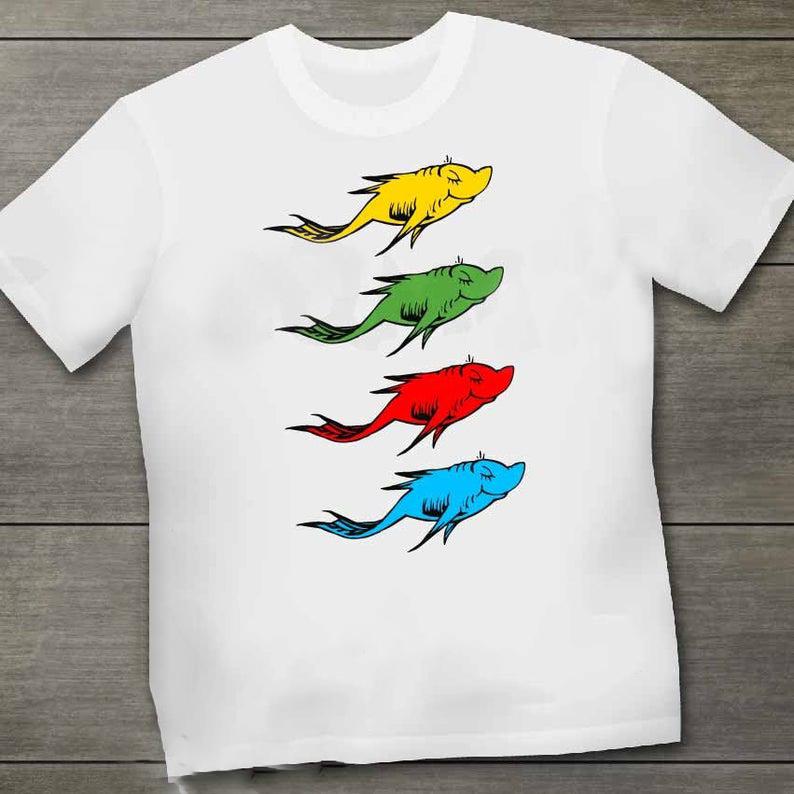 One fish two fish red fish blue fish shirt ? GST One fish two fish red fish blue fish shirt ? GST