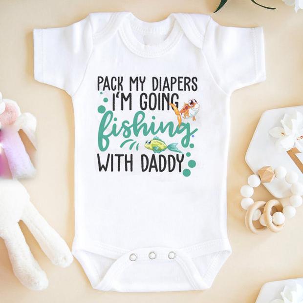 Pack my diapers i?m going fishing with daddy onesie GST