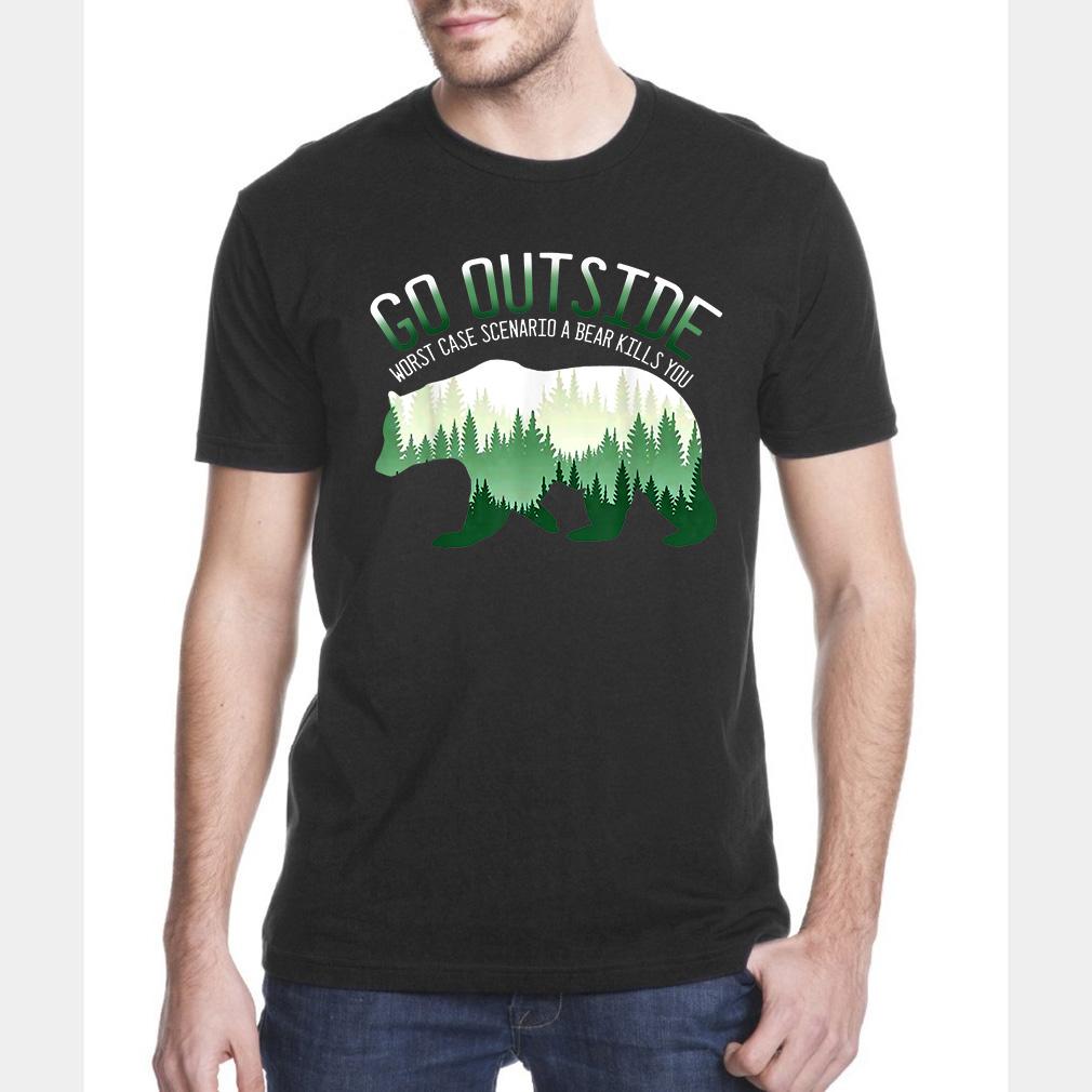 Papa bear go outside worst case scenario a bear camping t-shirt ? GST