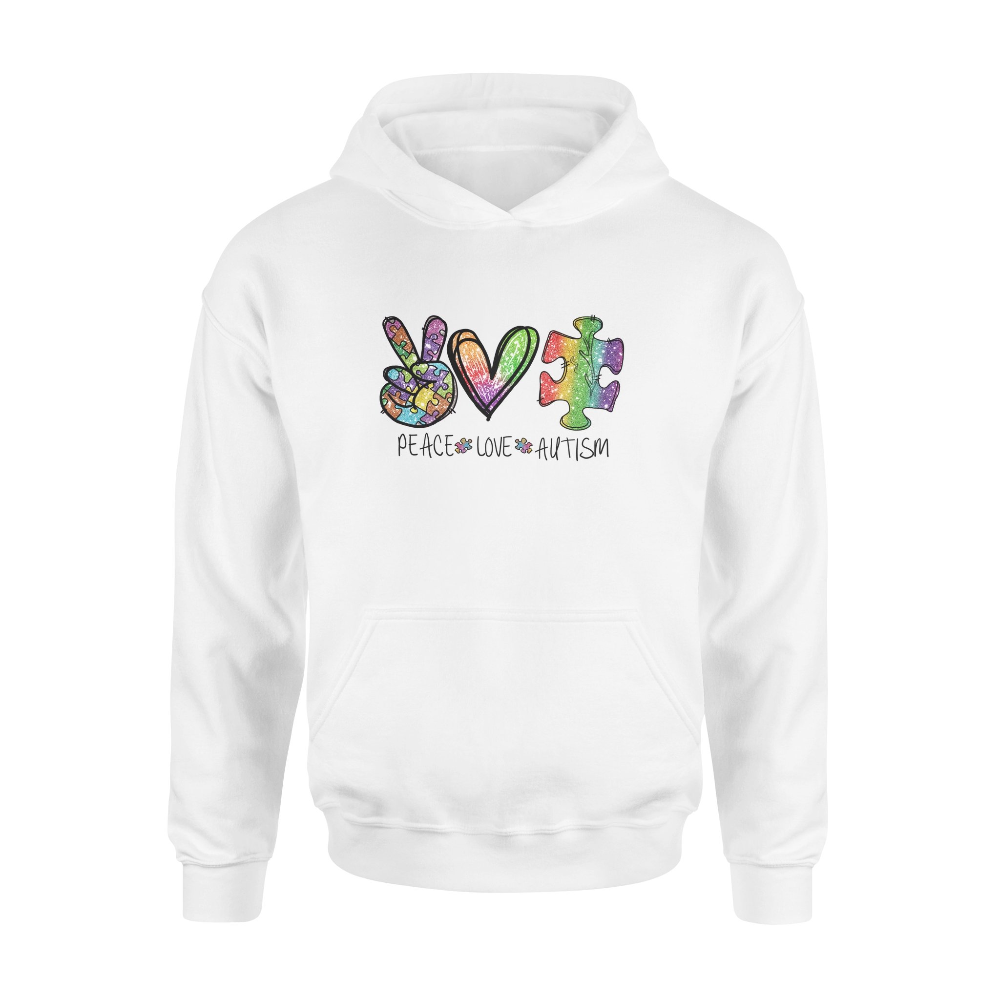 Peace Love Autism Hippie Hoodie