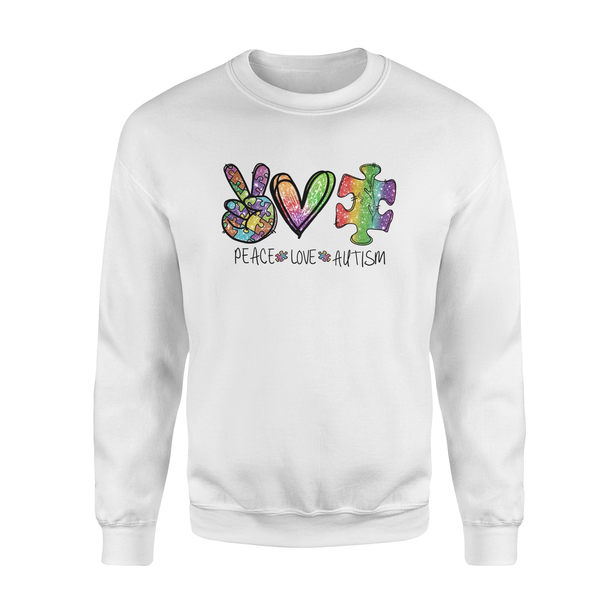 Peace Love Autism Hippie Sweatshirt