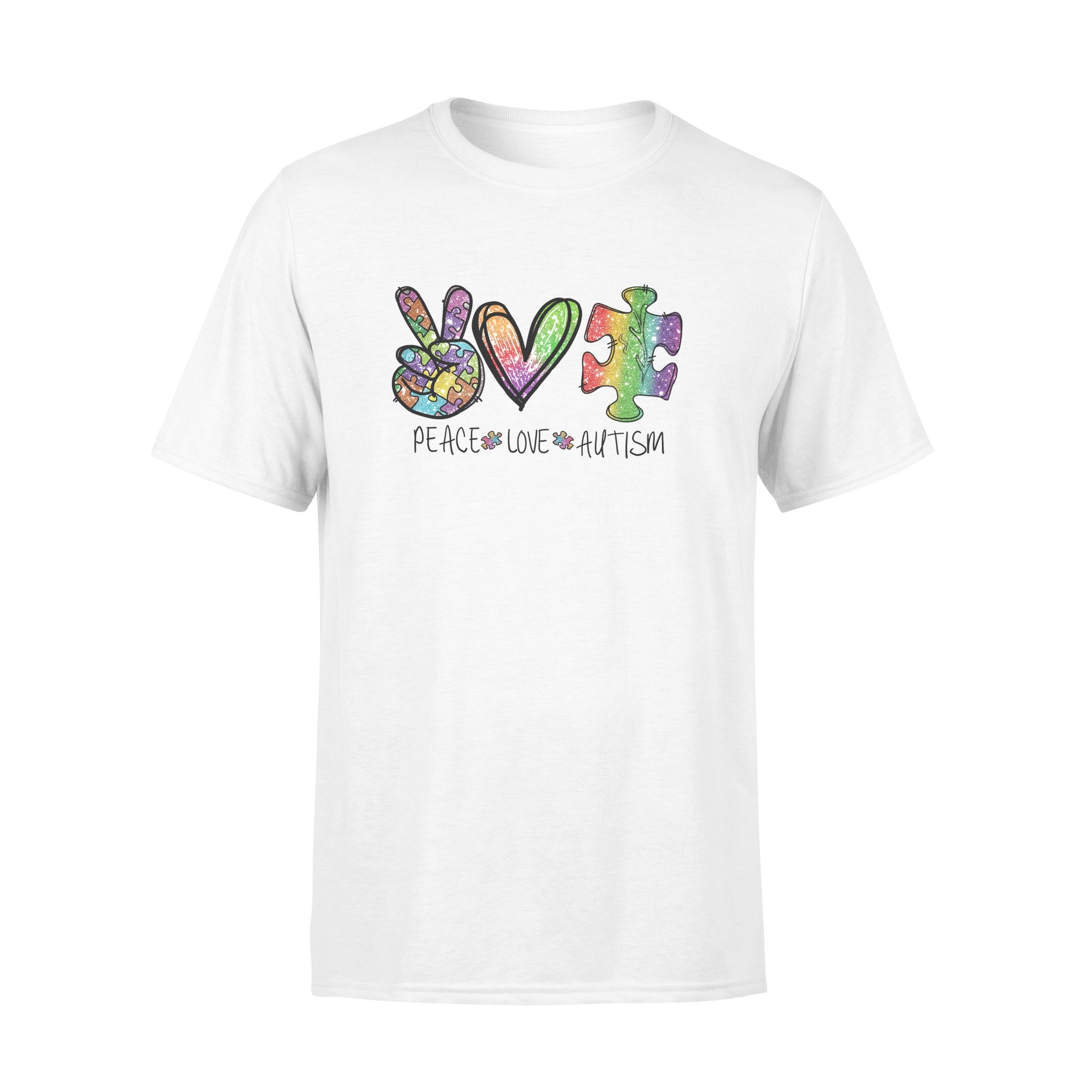 Peace Love Autism Hippie T shirt