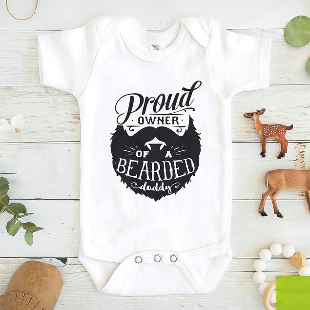 Proud owner of a bearded dad baby onesie ? GST